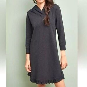 Anthropologie Charcoal Gray Hooded Dress